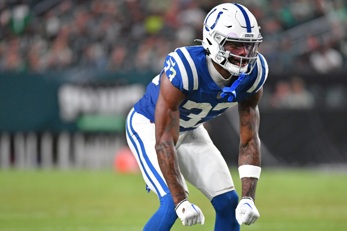 Aug 24, 2023; Philadelphia, Pennsylvania, USA; Indianapolis Colts cornerback Dallis Flowers (33) against the Philadelphia Eagles at Lincoln Financial Field.
